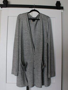 Agnes & Dora Cardigan | Plus XXXL | Silver Gray | Long Button Front